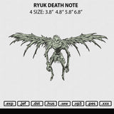 Ryuk Death Note Embroidery File 4 size
