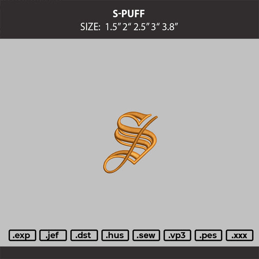 S-PUFF (should be use sponge) Embroidery Machine Design File