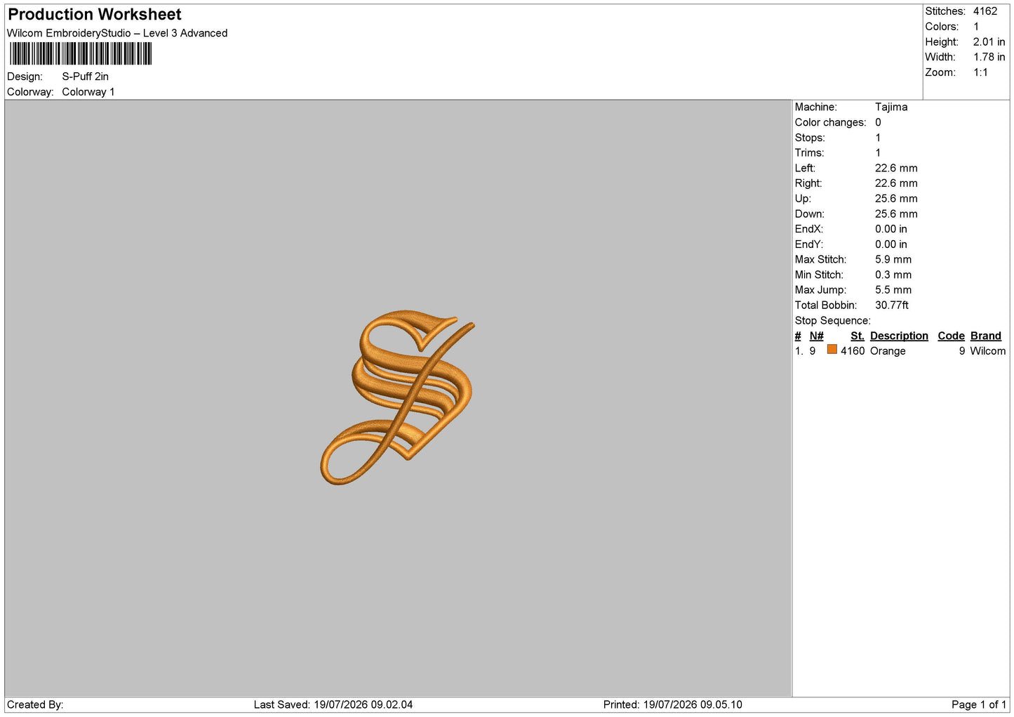 S-PUFF (should be use sponge) Embroidery Machine Design File