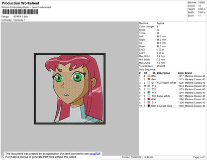 Starfire Embroidery File 4 size