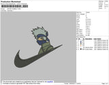 Swoosh Kakashi 03 Embroidery File 4 Size