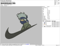 Swoosh Kakashi 03 Embroidery File 4 Size