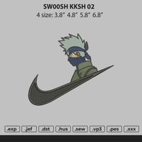 Swoosh Kakashi 03 Embroidery File 4 Size