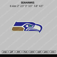 Seahawks Embroidery File 6 size
