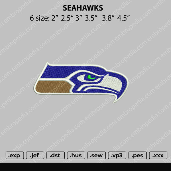 Seahawks Embroidery File 6 size