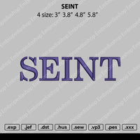 Sient Text Embroidery File 4 size