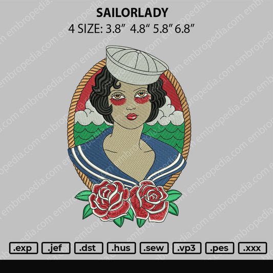 Sailorlady Embroidery File 4 size