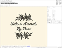 Salts N Mineral Embroidery File 4 size