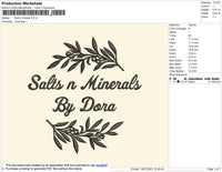 Salts N Mineral Embroidery File 4 size