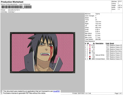 Sasusakuina Embroidery File 4 size