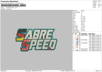 Sabre Speed Embroidery File 5 sizes