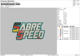 Sabre Speed Embroidery File 5 sizes