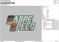 Sabre Speed Embroidery File 5 sizes