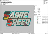 Sabre Speed Embroidery File 5 sizes