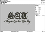 Sac Text Embroidery File 6 sizes