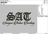 Sac Text Embroidery File 6 sizes