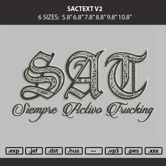Sectext V2 Embroidery Machine Design File 6 sizes