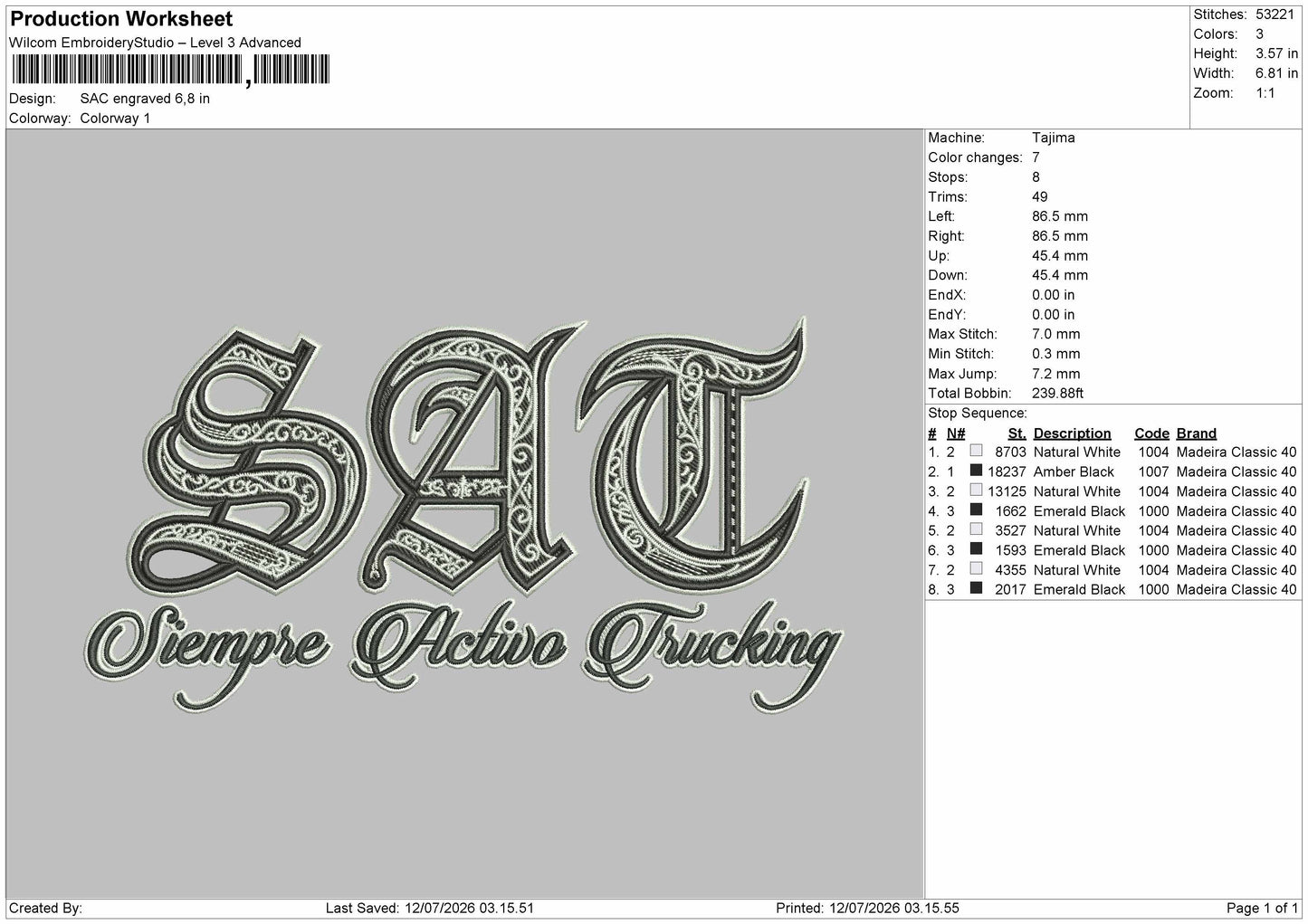Sectext V2 Embroidery Machine Design File 6 sizes