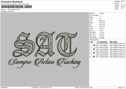Sectext V2 Embroidery Machine Design File 6 sizes