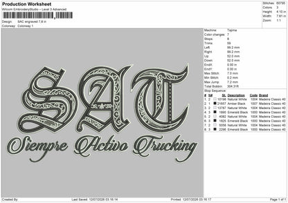 Sectext V2 Embroidery Machine Design File 6 sizes
