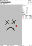 Sad Emoticon Embroidery File 4 size