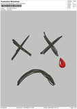 Sad Emoticon Embroidery File 4 size