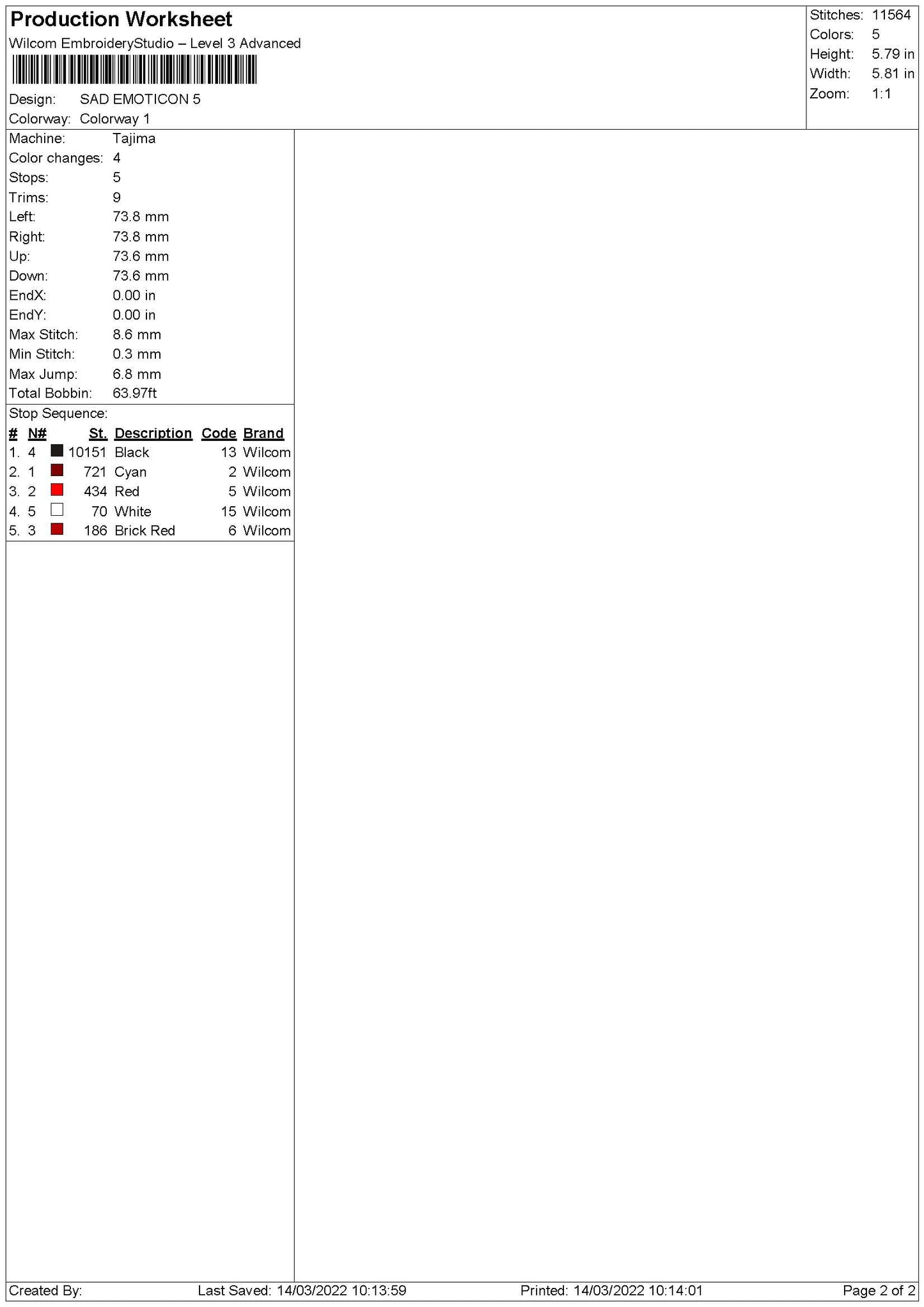 Sad Emoticon Embroidery File 4 size