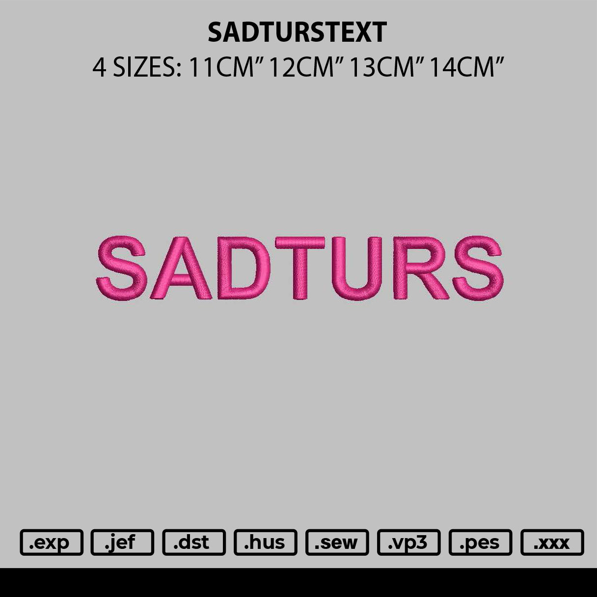 Sadturstext Embroidery File 4 sizes