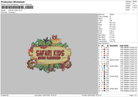 Safari Kids Embroidery File 4 sizes