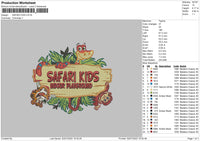 Safari Kids Embroidery File 4 sizes