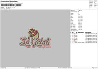 La Gelati Embroidery File 4 size