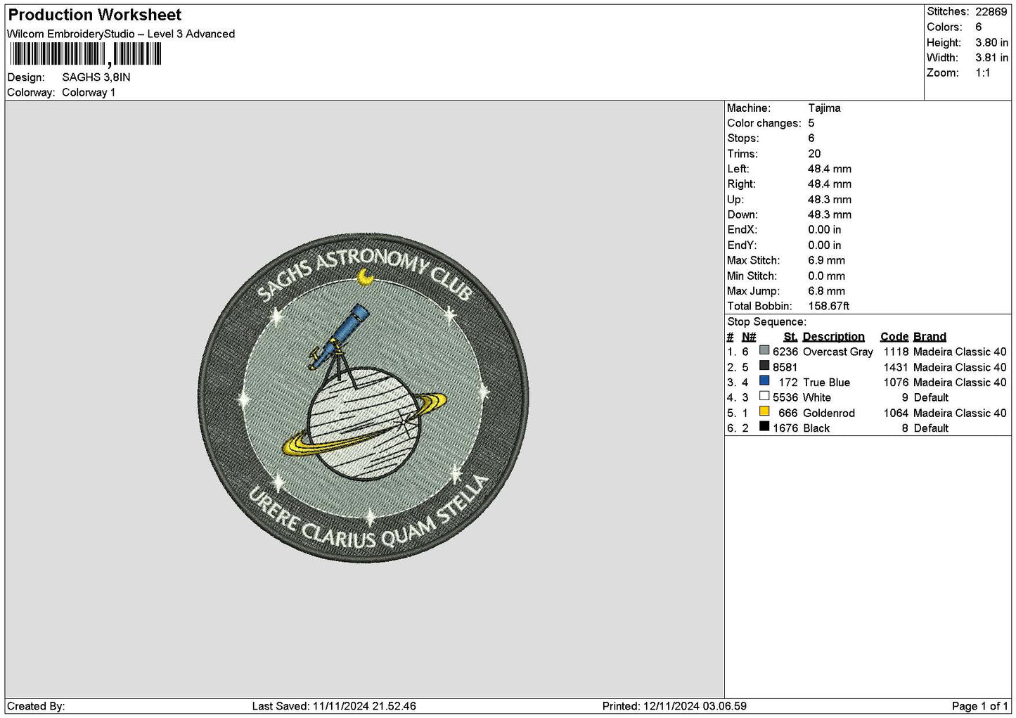 Saghscircle Embroidery File 6 sizes