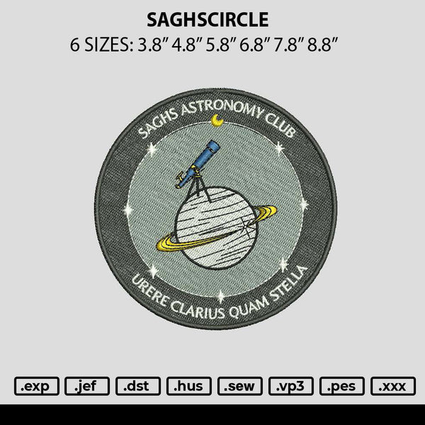 Saghscircle Embroidery File 6 sizes