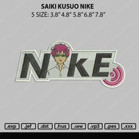 Saiki Kusuo Nike Embroidery File 5 sizes