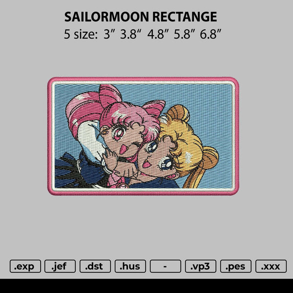 Sailormoon Rectangle Embroidery File 5 size