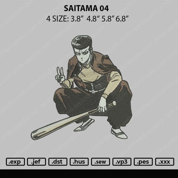 Saitama 04 Embroidery File 4 sizes