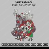 Sally And Jack Embroidery File 4 size