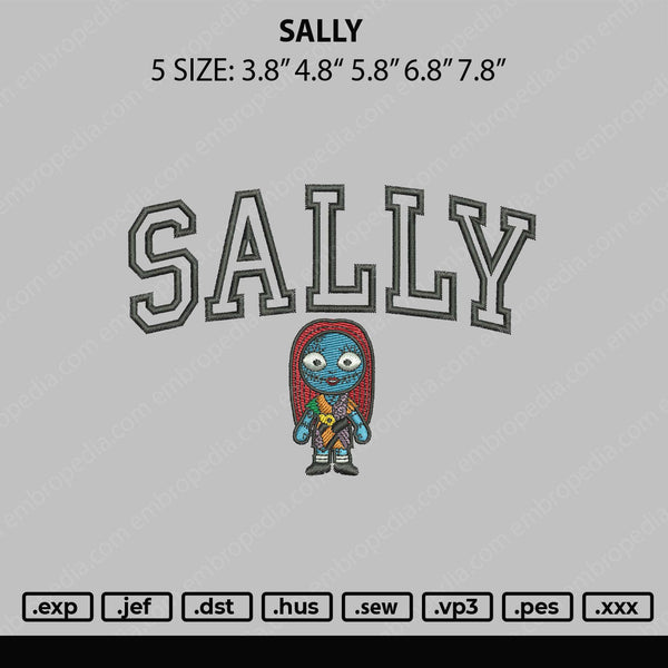 Sally Embroidery File 5 sizes