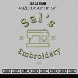 Sals EMB Embroidery File 4 size