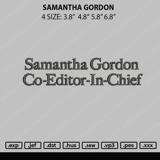 Samantha Gordon Embroidery File 4 size