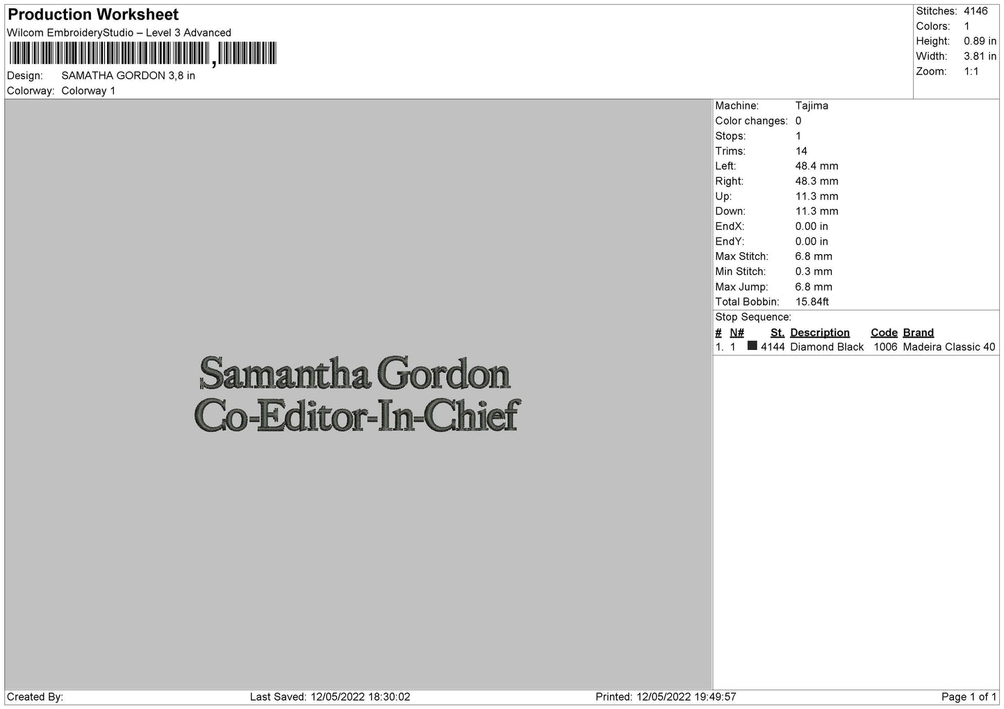 Samantha Gordon Embroidery File 4 size