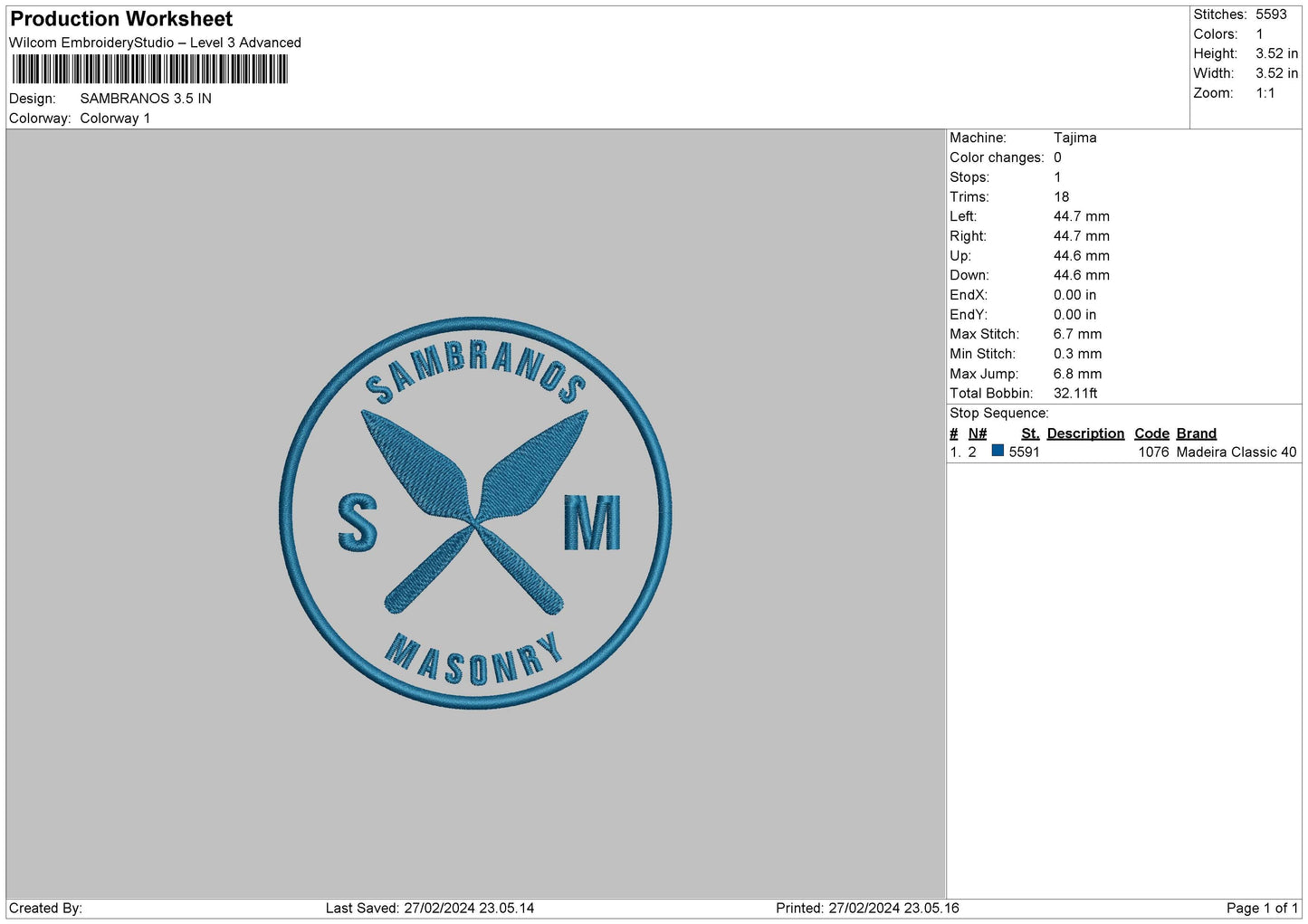 Sambranoscircle Embroidery File 6 sizes