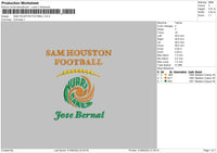 Sam Houston Embroidery File 5 sizes