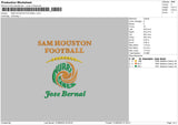 Sam Houston Embroidery File 5 sizes