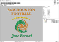 Sam Houston Embroidery File 5 sizes