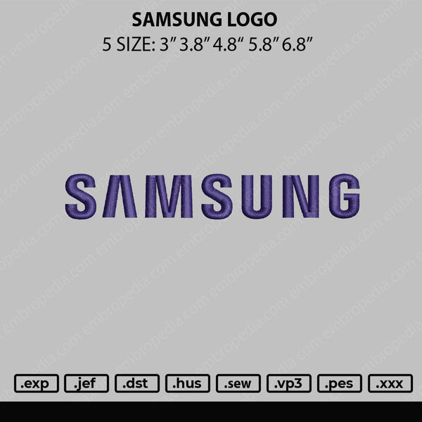 Samsung L Embroidery File 5 sizes