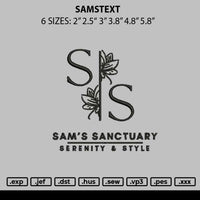Samstext Embroidery File 6 sizes