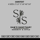 Samstext Embroidery File 6 sizes