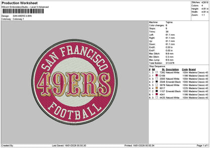 Fransiscotext 1601 Embroidery File 6 sizes