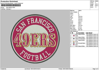 Fransiscotext 1601 Embroidery File 6 sizes